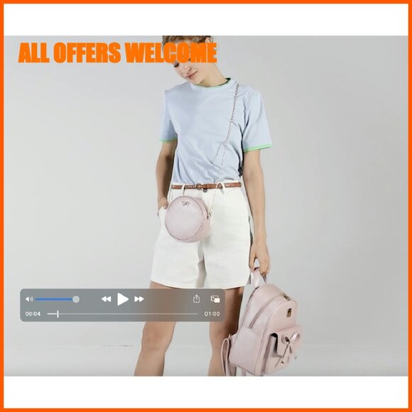 PU Leather Backpack with Adjustable Straps, 10x4x12 Inches, Multiple Pockets - Picture 8 of 8